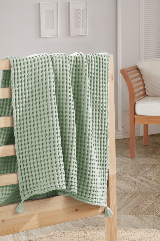 %100 Pamuk Tek Kısılık Waffle Pıke- MINT