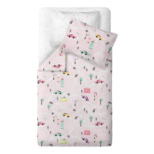 Happy Cars 100% Organik Pamuk Saten Bebek Nevresim Takımı