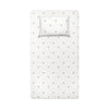 Koko Baby-Spannbettlaken-Set aus 100 % Baumwollsatin – 100 x 200 cm + 50 x 70 cm