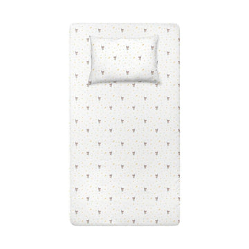 Koko Baby-Spannbettlaken-Set aus 100 % Baumwollsatin – 100 x 200 cm + 50 x 70 cm