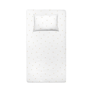 Gazelle Baby-Spannbettlaken-Set aus 100 % Baumwollsatin – 100 x 200 cm + 50 x 70 cm