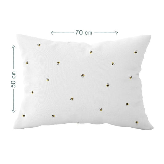 Happy Bee Baby-Kissenbezug aus 100 % Baumwollsatin – 50 x 70 cm