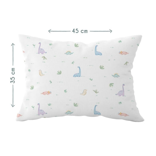 Dino Baby-Kissenbezug, 100 % Baumwolle, Satin – 35 x 45 cm