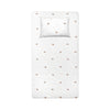 Happy Tony Baby-Spannbettlaken-Set aus 100 % Baumwollsatin – 70 x 140 cm + 35 x 45 cm