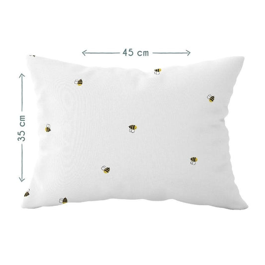 Happy Bee Baby-Kissenbezug aus 100 % Baumwolle, Satin – 35 x 45 cm
