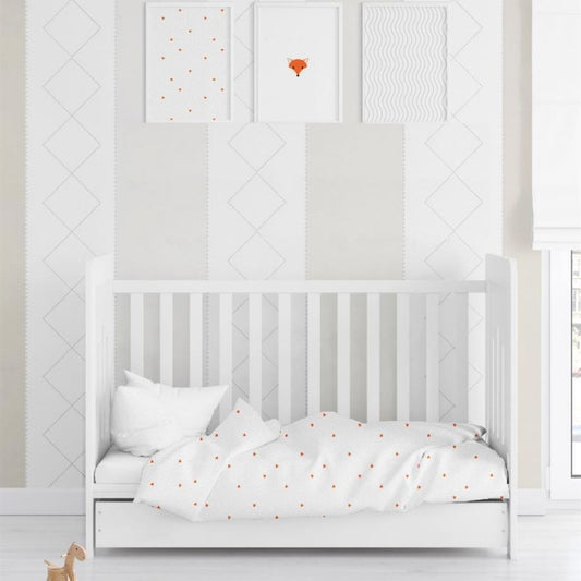 Cool Fox Baby-Bettwäsche-Set, 100 % Bio-Baumwolle, Satin, bestickt