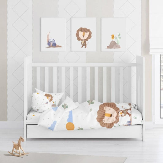 Simba % Organic 100 Cotton, Satin Baby Bedding Set