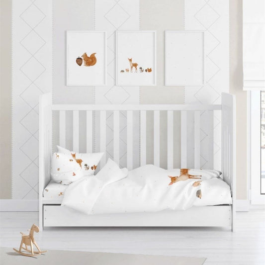 Forest Amigos 100% Organic Cotton Satin Baby Bedding Set