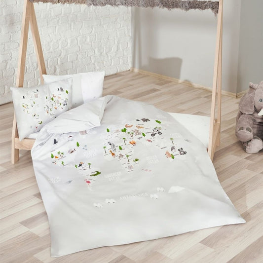 Atlas Babybettwäsche-Set aus 100 % Bio-Baumwollsatin