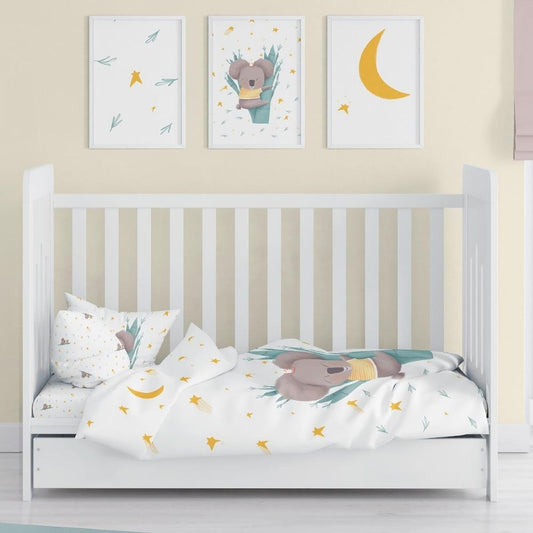 Koko 100% Organic Cotton, Satin Baby Bedding Set