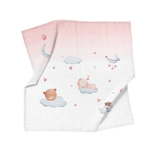 Sleep Time Musselin-Deckenset aus 100 % Bio-Baumwolle (70 x 70 cm, 3-teilig)
