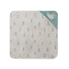 Wickeltuch aus Velours aus 100 % Bio-Baumwolle mit Walmuster-Stickerei – 80 x 80 cm