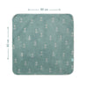 Wickeltuch aus Velours aus 100 % Bio-Baumwolle mit Walmuster-Stickerei – 80 x 80 cm