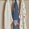 Space Planet 100% Cotton Organic Muslin Blanket Set (70x70 cm, 3-Piece)