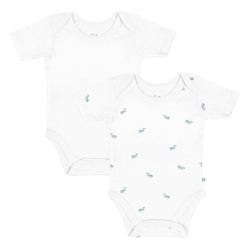 Aqua – 2-teiliges Baby-Body-Set mit kurzen Ärmeln aus 100 % Bio-Baumwolle
