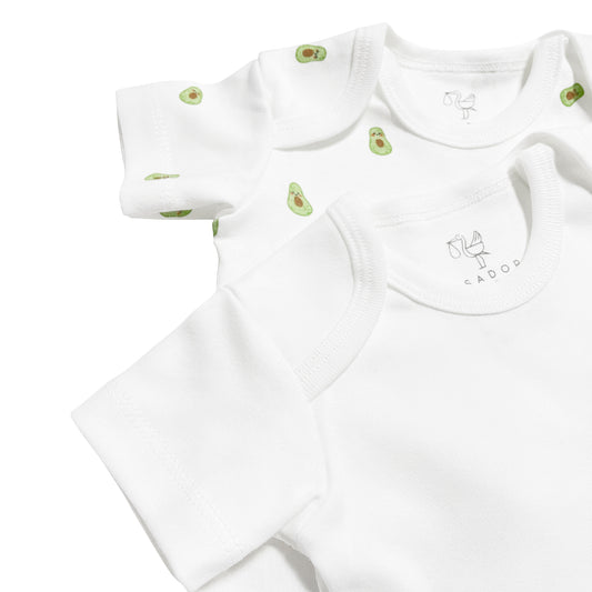Avocado – 2-teiliges Baby-Body-Set mit kurzen Ärmeln aus 100 % Bio-Baumwolle