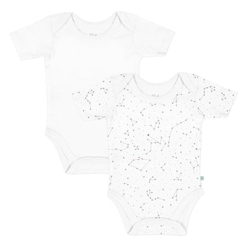 Space Planet 100% Organic Cotton Baby Short Sleeve 2-Piece Bodysuit Set