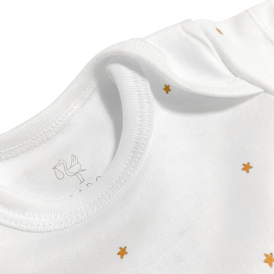 Zweiteiliges Baby-Body-Set mit kurzen Ärmeln und Sternen aus 100 % Bio-Baumwolle