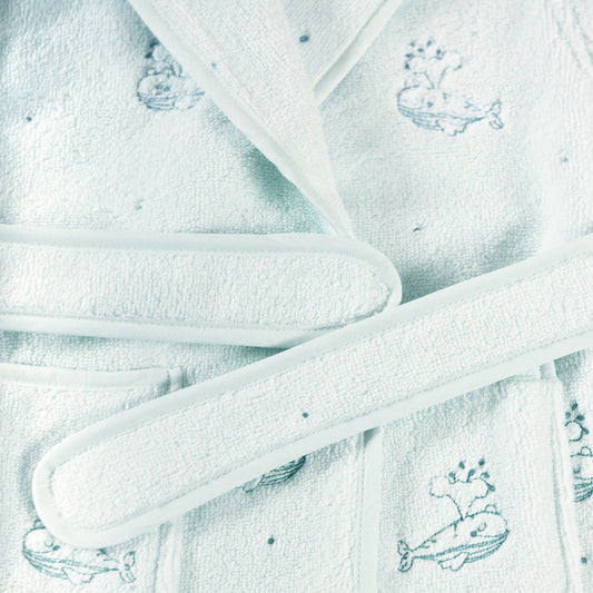 Boubou bestickter Baby-/Kinderbademantel aus 100 % Bio-Baumwolle