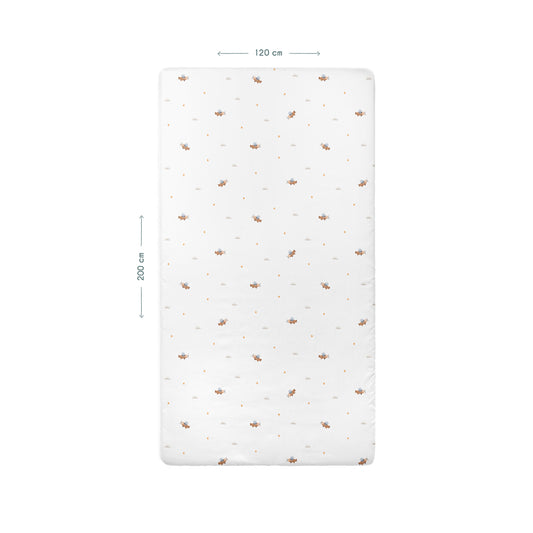 Happy Tony Bettwäsche-Set für Kinder, 100 % Bio-Baumwolle, Satin, Einzelbett, 120 x 200 cm