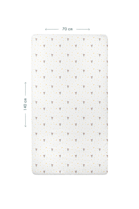 Koko Baby-Spannbettlaken aus 100 % Bio-Baumwollsatin – 70 x 140 cm