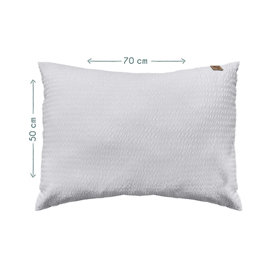Grey 100% Cotton, Poplin Seersucker Pillowcase - 50x70 cm