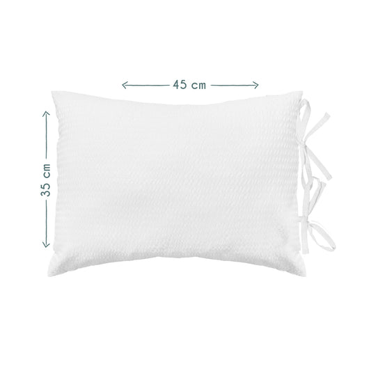 100 % Bio-Baumwolle, Seersucker, weißes Baby-Spannbettlaken-Set – 70 x 140 cm + 35 x 45 cm