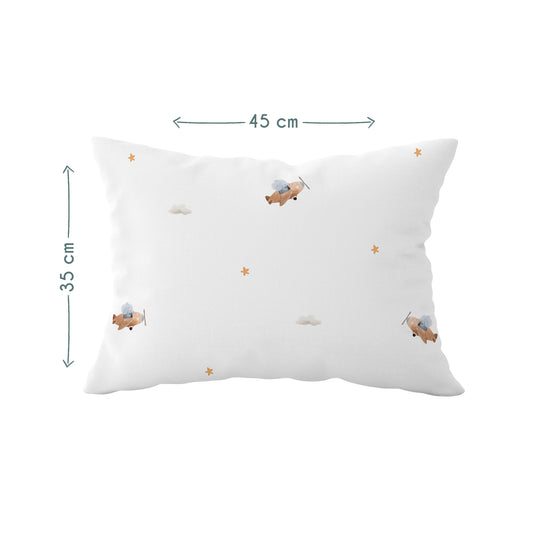 Happy Tony Baby-Kissenbezug aus 100 % Baumwolle, Satin – 35 x 45 cm