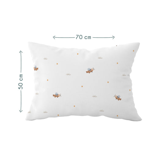 Happy Tony Baby-Kissenbezug aus 100 % Baumwollsatin – 50 x 70 cm