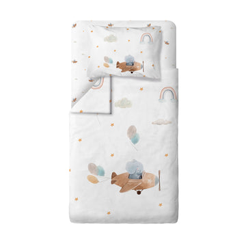 Happy Tony 100% Organic Cotton Satin Single Child Duvet Cover Set