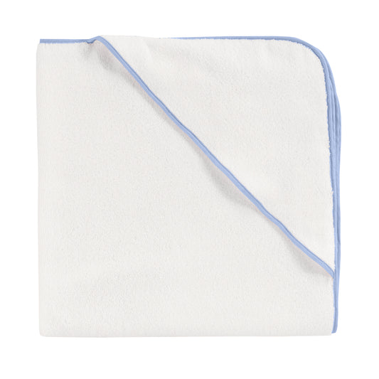 Mavi Biyeli 100% Organik Pamuk-İsme Özel Nakışlı Bebek Havlu Kundak - 80x80cm