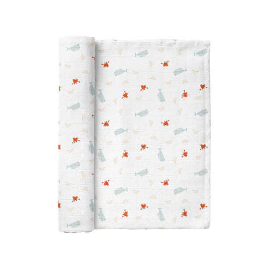 Boubou 100% Organik Pamuk Yıkanmış Müslin Örtü - 115x115 cm
