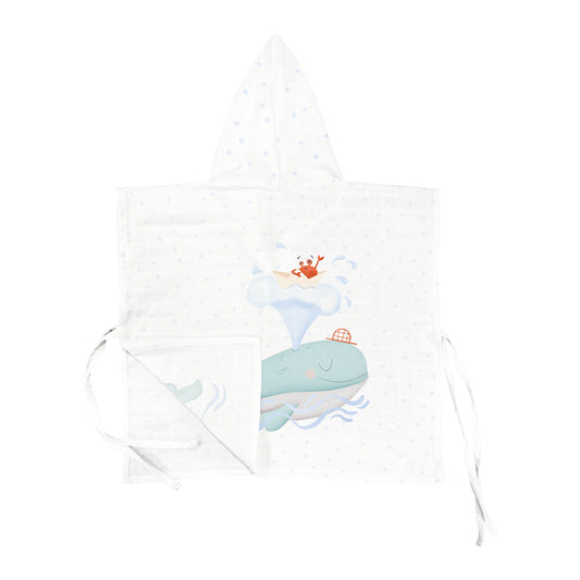 Boubou Poncho aus 100 % Bio-Baumwollmusselin