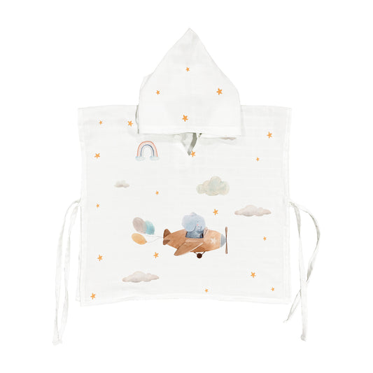 Happy Tony 100% Organic Cotton Muslin Poncho