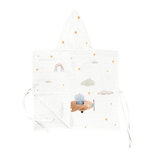 Happy Tony – Poncho aus 100 % Bio-Baumwollmusselin
