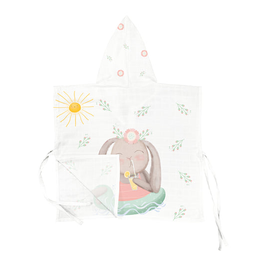 Loulou Poncho aus 100 % Bio-Baumwollmusselin
