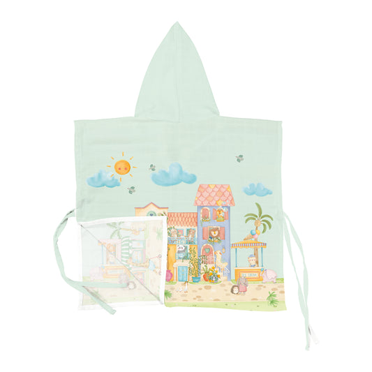 Dolce Villa – Poncho aus 100 % Bio-Baumwollmusselin