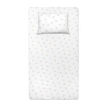 Astra Spannbettlaken-Set, 100 % Bio-Baumwolle, Satin, 120 x 200 cm + 50 x 70 cm