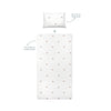 Happy Tony 100% Organic Cotton Satin Fitted Sheet Set - 140x200x30+50x70cm