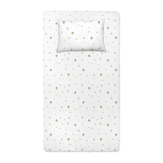 Simba Spannbettlaken-Set aus 100 % Bio-Baumwollsatin – 140 x 200 x 30 + 50 x 70 cm