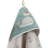 Handtuchset mit Walmuster-Stickerei – 70 x 140 cm + 80 x 80 cm