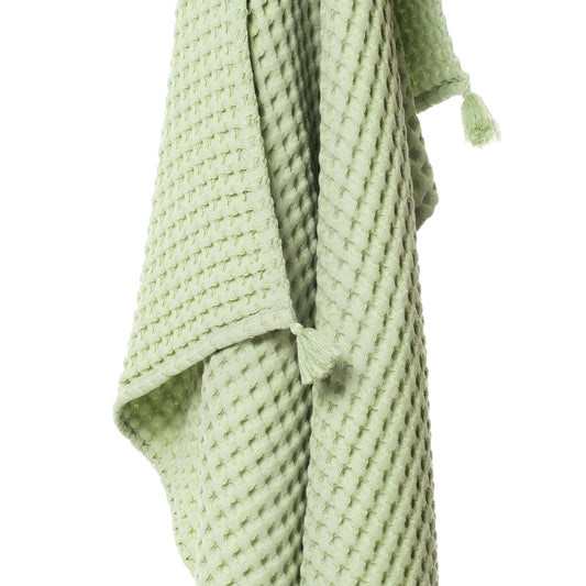 Baby-Waffeldecke aus 100 % Bio-Baumwolle – Minze – 90 x 120 cm