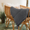 100% Organic Cotton Single Waffle Pique Blanket - Dark Gray - 160 x 220 cm