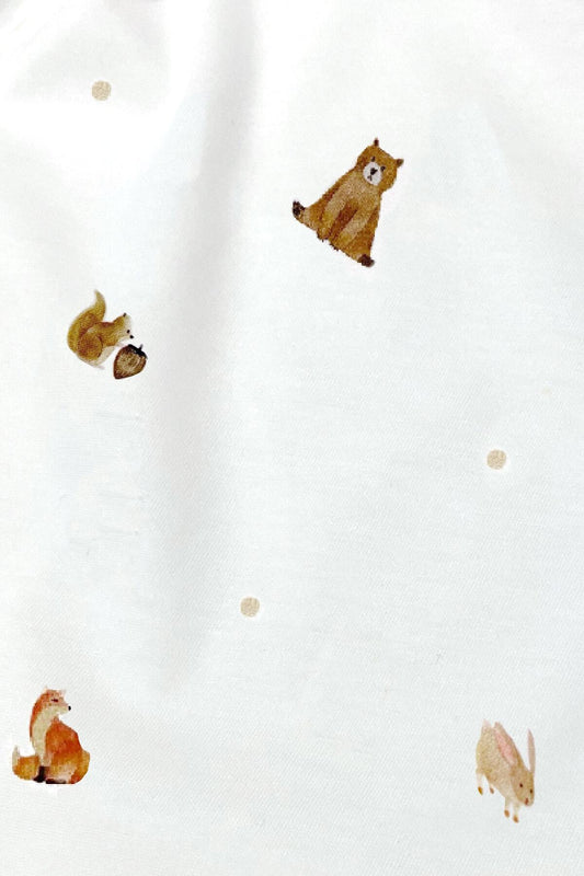 Forest Amigos 100% Pamuk Penye Bebek Lastikli Çarşafı - 100x200 cm