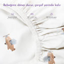 Dino %100 Organik Pamuk Saten Bebek Lastikli Çarşaf 70 x 140 cm