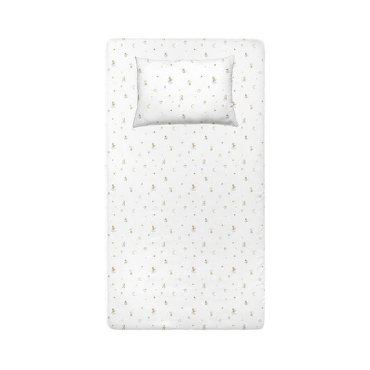 Circus 100% Cotton Satin Baby Fitted Sheet Set - 100x200 cm + 50x70 cm