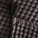 Double Waffle Patterned Quilted Bedspread, Taupe, 200 x 220 cm