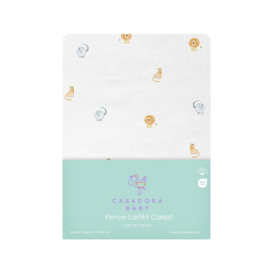 Safari 100% Cotton Baby Fitted Sheet - 70x140 cm