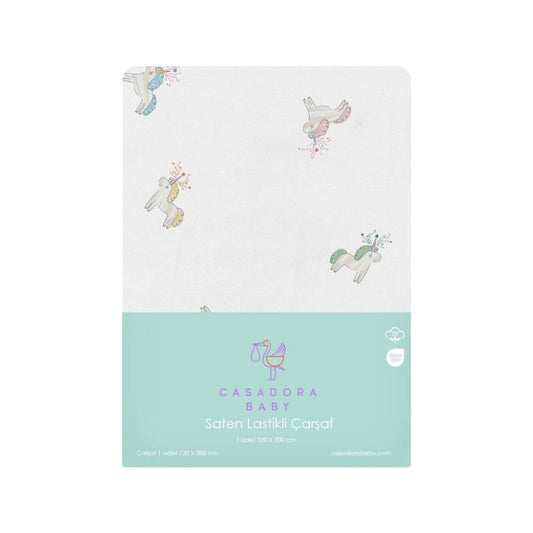 Astra 100% Cotton Satin Fitted Sheet - 120x200x30cm