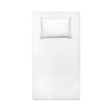 Stars 100% Cotton Satin Baby Fitted Sheet Set - 100x200 cm + 50x70 cm